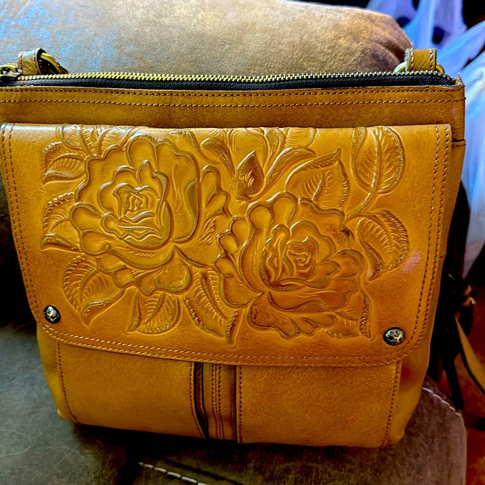 Patricia Nash embossed all leather crossbody bag